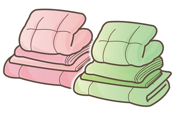 羽根布団、敷布団